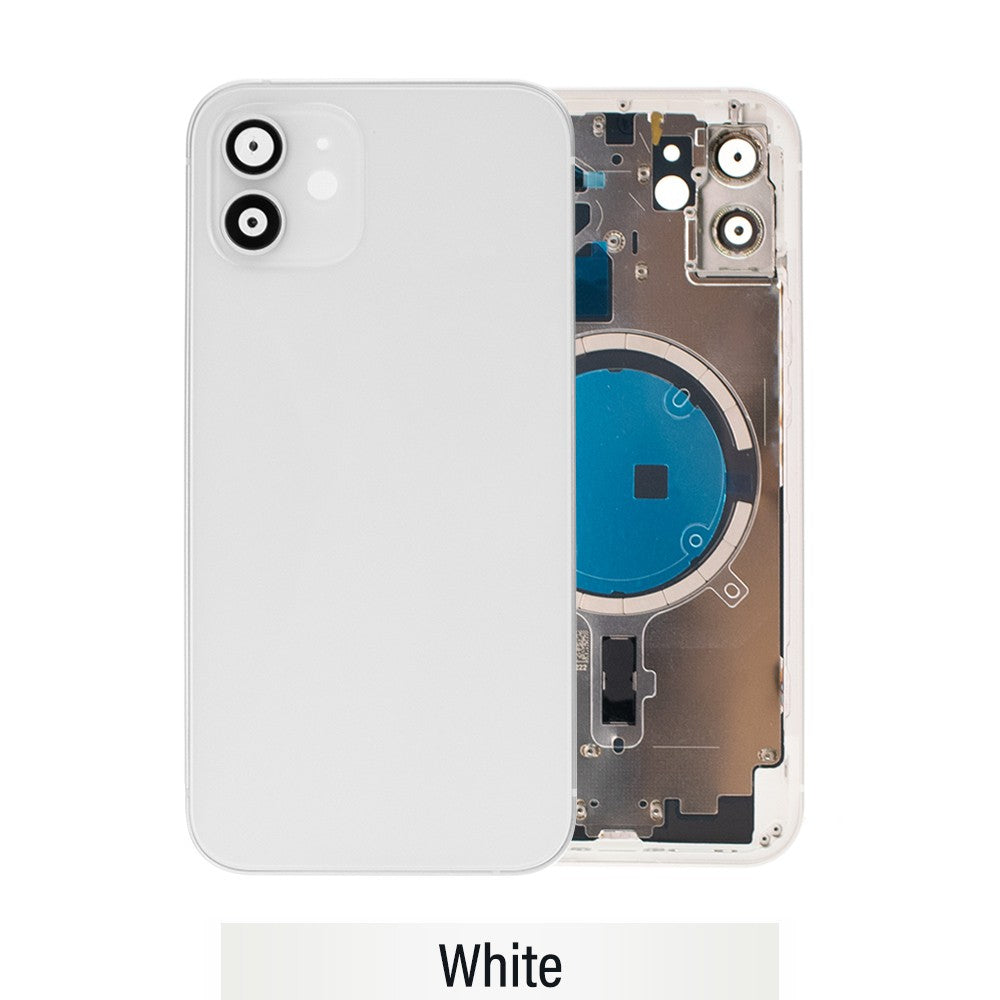 Rear Housing for iPhone 12 (NO LOGO)-White Rear Housing for iPhone 12 (NO LOGO)-White